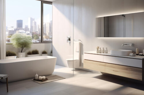 Créez un espace de détente avec une salle de bain design à faible entretien